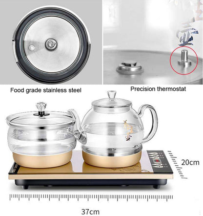 Pumping Type Automatic Add Water Full Intelligent Electric Glass Kettle Pumping Boiled Tea Stove Set by bashfashion