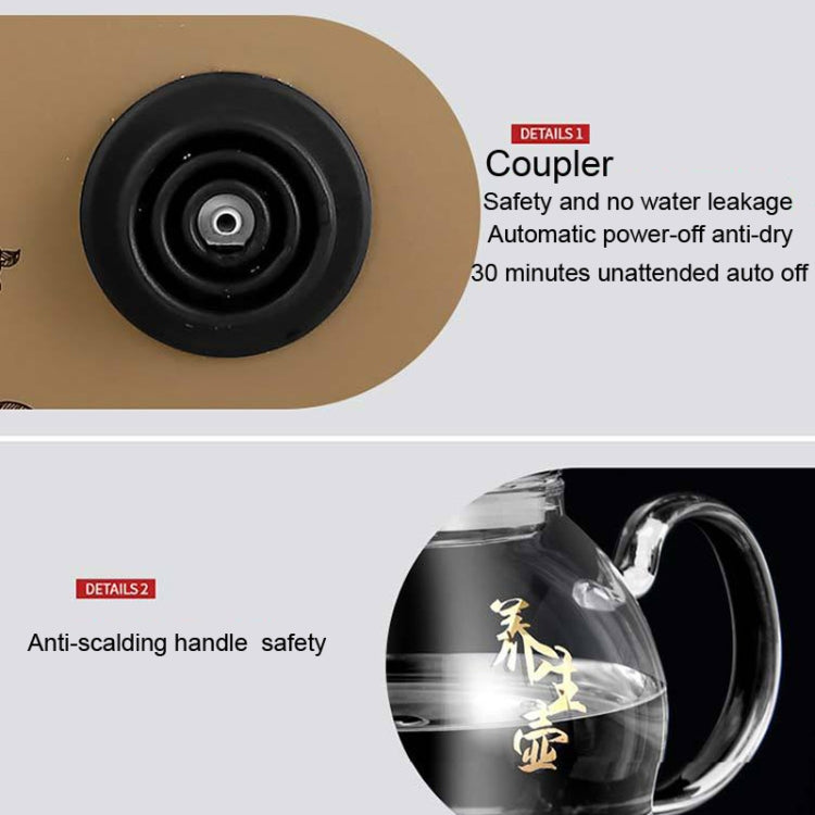 Pumping Type Automatic Add Water Full Intelligent Electric Glass Kettle Pumping Boiled Tea Stove Set by bashfashion