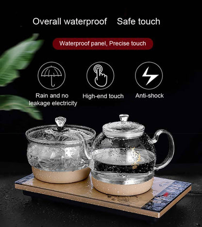 Pumping Type Automatic Add Water Full Intelligent Electric Glass Kettle Pumping Boiled Tea Stove Set by bashfashion