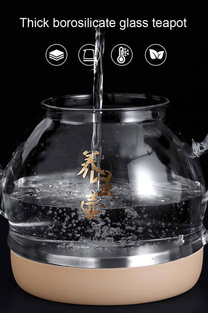 Pumping Type Automatic Add Water Full Intelligent Electric Glass Kettle Pumping Boiled Tea Stove Set by bashfashion