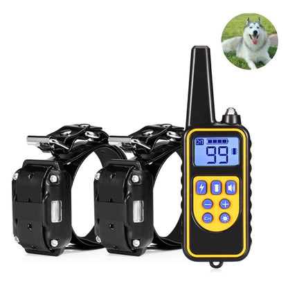880-2 800 Yards Rechargeable Remote Control Collar Dog Training Device Anti Barking Device(Black Black) by bashfashion