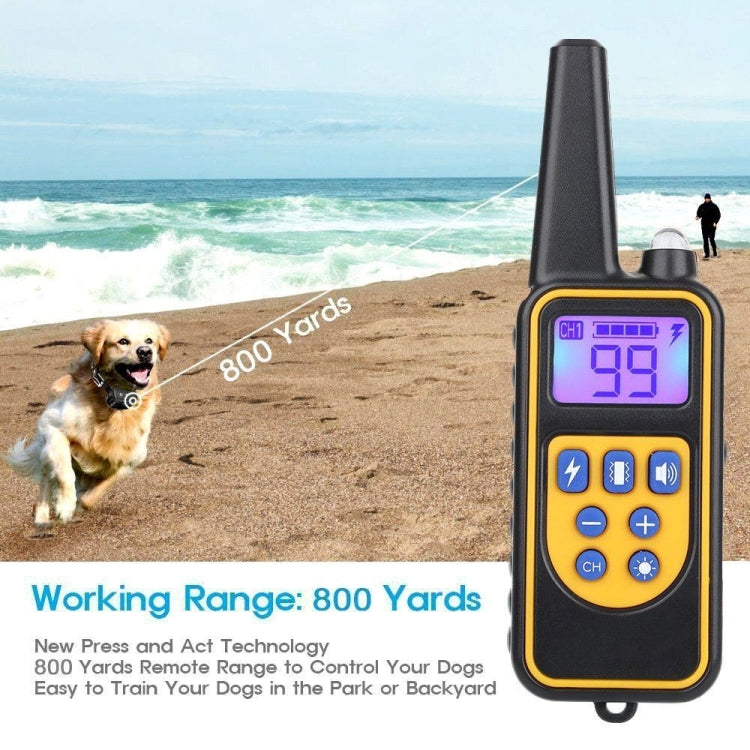 880-2 800 Yards Rechargeable Remote Control Collar Dog Training Device Anti Barking Device(Black Black) by bashfashion