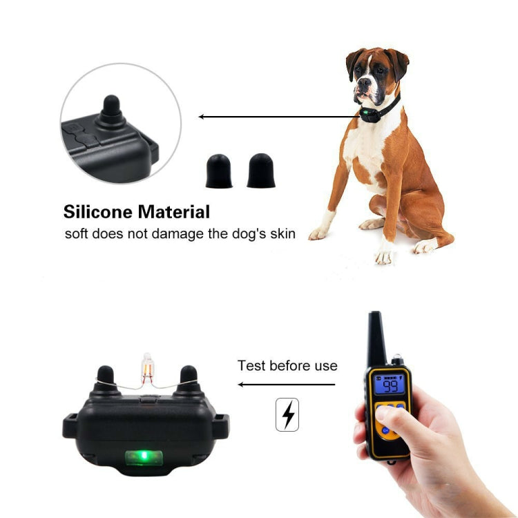 880-2 800 Yards Rechargeable Remote Control Collar Dog Training Device Anti Barking Device(Black Black) by bashfashion