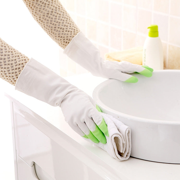 5 Pairs Sale Shark Housework Cleaning PVC Latex Gloves Waterproof Thicken Laundry Washing Gloves (Green) by bashfashion