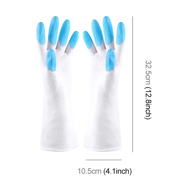 5 Pairs Sale Shark Housework Cleaning PVC Latex Gloves Waterproof Thicken Laundry Washing Gloves (Blue) by bashfashion