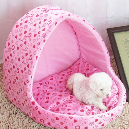 Small Pet Dogs Cats House Creative Yurt Shape Dog House, Size: L, 42*48*48cm(Pink) by bashfashion