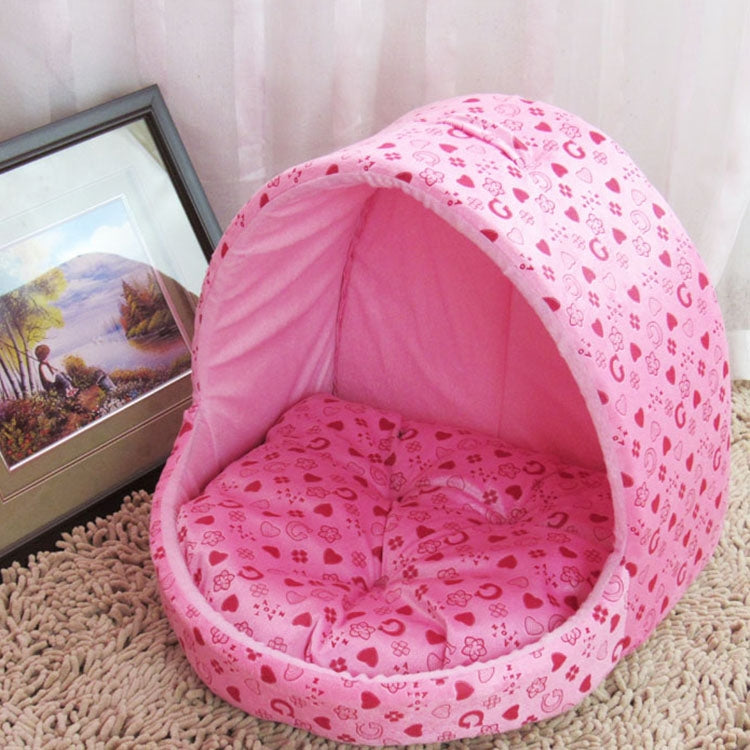 Small Pet Dogs Cats House Creative Yurt Shape Dog House, Size: L, 42*48*48cm(Pink) by bashfashion