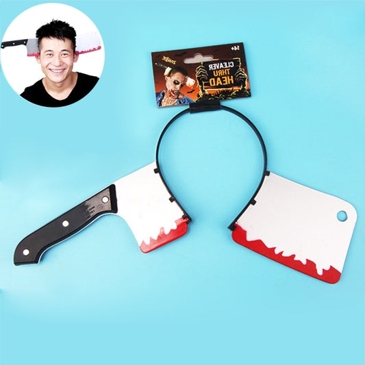 Halloween Costume Party Whole Horror Wear Head Props Kitchen Knife Hair Hoop Game Show Supplies by bashfashion