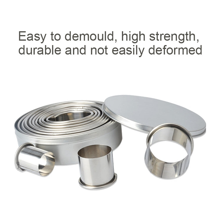12 PCS / Set Stainless Steel Round Shape Cutting Mould Mousse Cake Doughnut Baking Tools by bashfashion