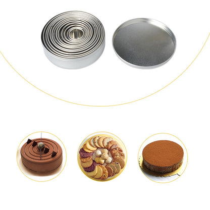 12 PCS / Set Stainless Steel Round Shape Cutting Mould Mousse Cake Doughnut Baking Tools by bashfashion