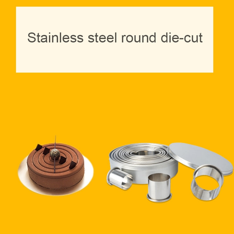 12 PCS / Set Stainless Steel Round Shape Cutting Mould Mousse Cake Doughnut Baking Tools by bashfashion