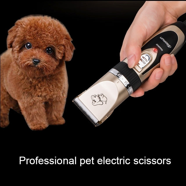 P2 110-240V Ceramics Titanium Professional Pet Electric Scissors Pets Hair Clippers with Four Combs by bashfashion