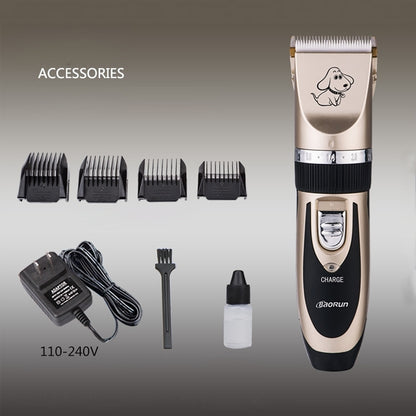 P2 110-240V Ceramics Titanium Professional Pet Electric Scissors Pets Hair Clippers with Four Combs by bashfashion