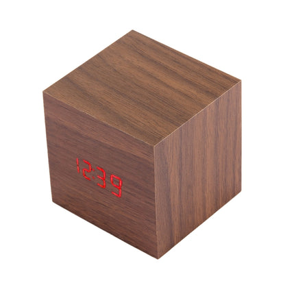 Wood Clock Desk Table LED Digital Display Alarm Clock with Time & Date & Temperature Display(Brown) by bashfashion