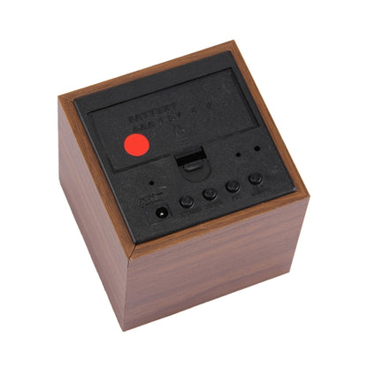 Wood Clock Desk Table LED Digital Display Alarm Clock with Time & Date & Temperature Display(Brown) by bashfashion