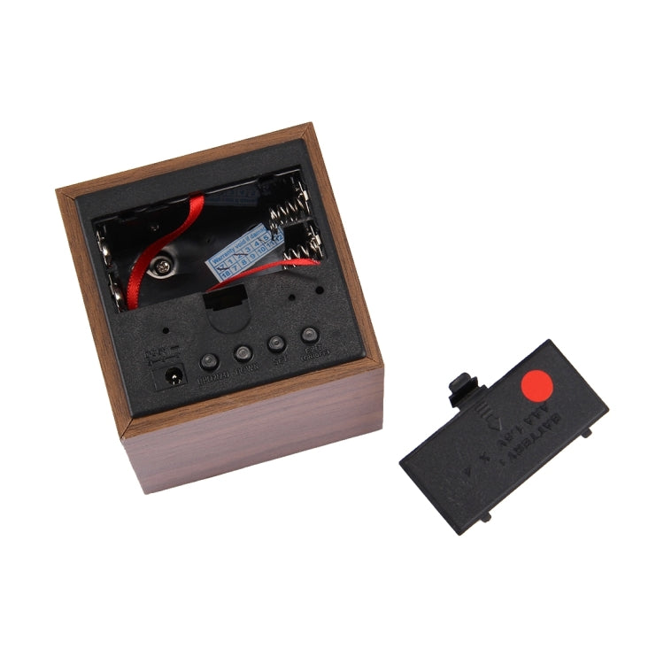 Wood Clock Desk Table LED Digital Display Alarm Clock with Time & Date & Temperature Display(Brown) by bashfashion