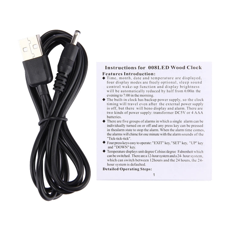 Wood Clock Desk Table LED Digital Display Alarm Clock with Time & Date & Temperature Display(Brown) by bashfashion