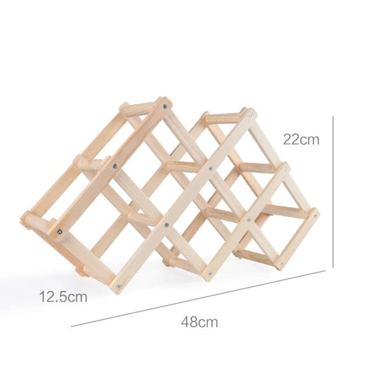 6 Bottles Racks Foldable Wine Stand Wooden Wine Holder Kitchen Bar Display Shelf(Wood) by bashfashion