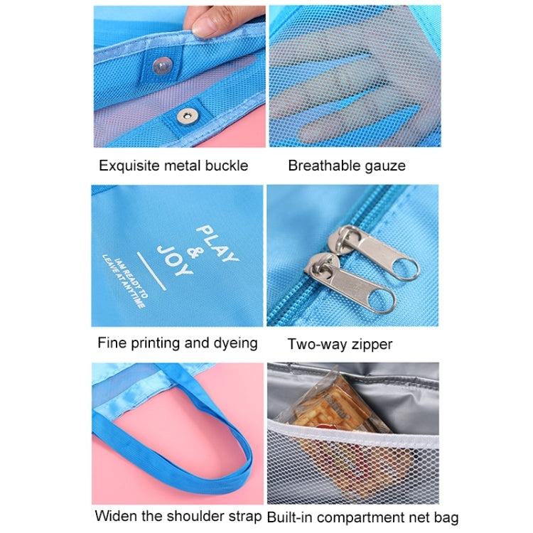 Portable Double Layer Mesh Sport Duffel Beach Picnic Shoulder Storage Bag Handbag(Red) by bashfashion