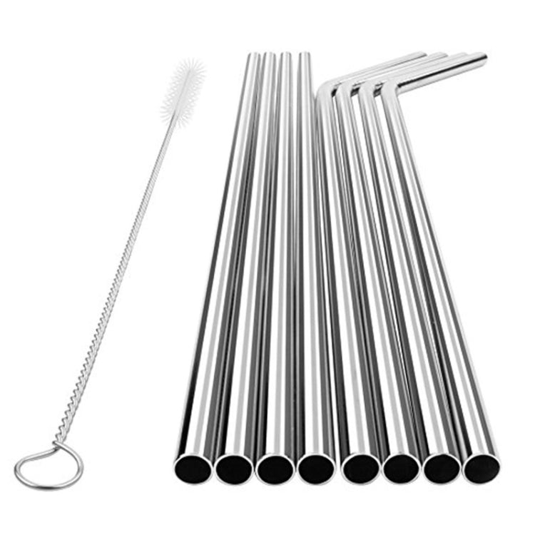 4pcs Reusable Stainless Steel Drinking Straw + Cleaner Brush Set Kit, 215*8mm(Rose Gold) by bashfashion