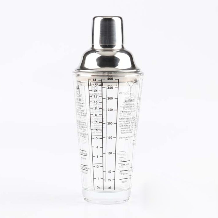 Stainless Steel Glass Cocktail Shaker Tools Milk Tea Cup with Scale, Capacity: 450ml by bashfashion