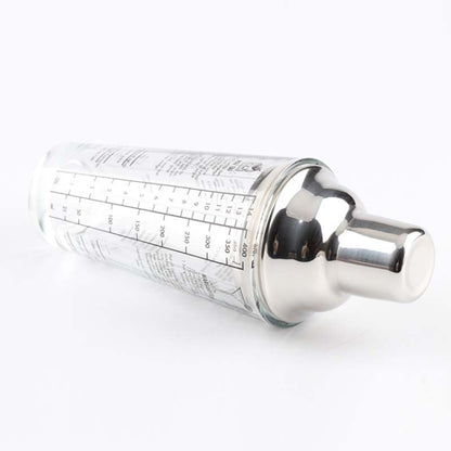 Stainless Steel Glass Cocktail Shaker Tools Milk Tea Cup with Scale, Capacity: 450ml by bashfashion
