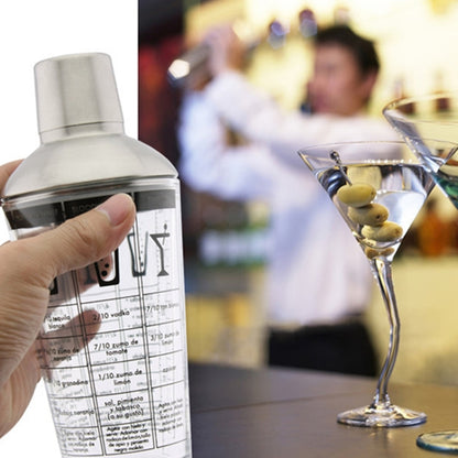 Stainless Steel Glass Cocktail Shaker Tools Milk Tea Cup with Scale, Capacity: 450ml by bashfashion