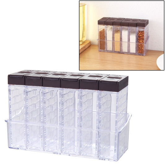 6pcs / Set Kitchen Two-way Open Seasoning Jar Condiment Bottle (Coffee) by bashfashion