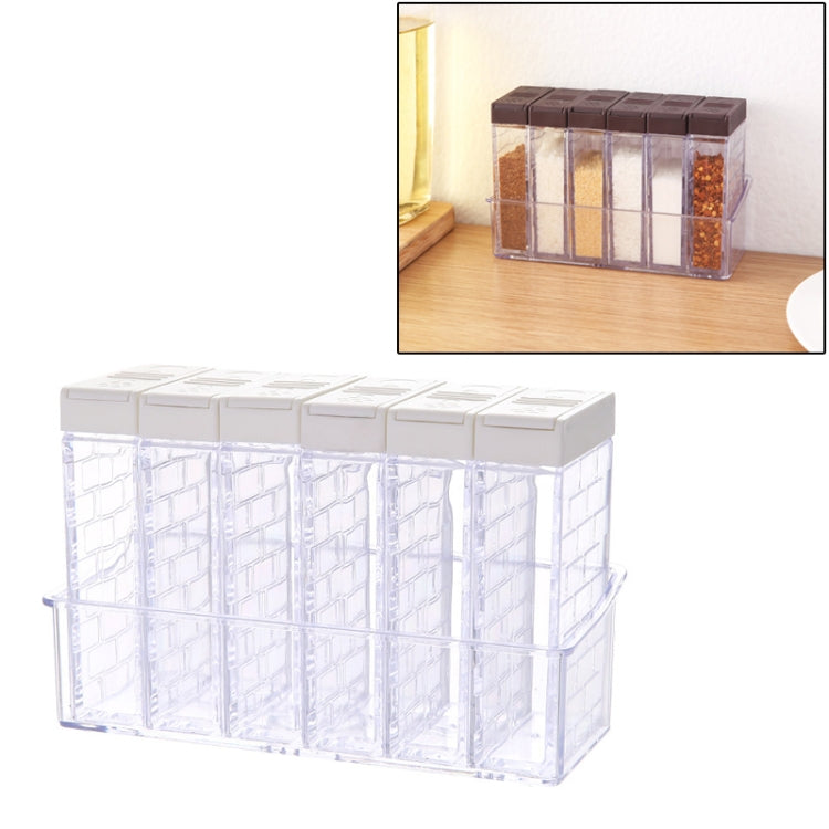 6pcs / Set Kitchen Two-way Open Seasoning Jar Condiment Bottle (White) by bashfashion