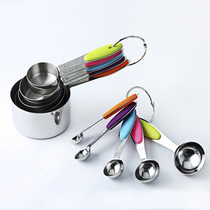 kn650 10 in 1 Colorful Stainless Steel Measuring Spoon Cake Mold Baking Tool Set by bashfashion