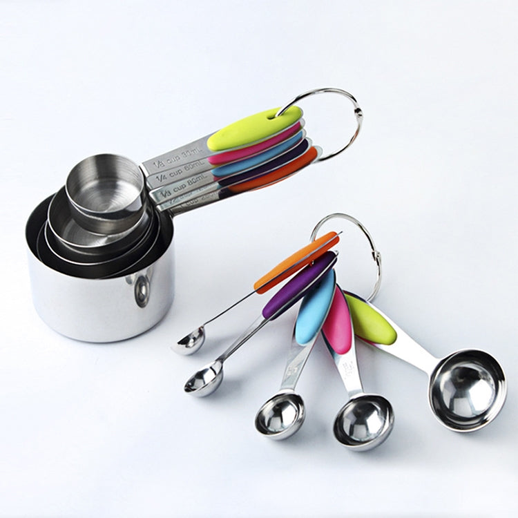 kn650 10 in 1 Colorful Stainless Steel Measuring Spoon Cake Mold Baking Tool Set by bashfashion