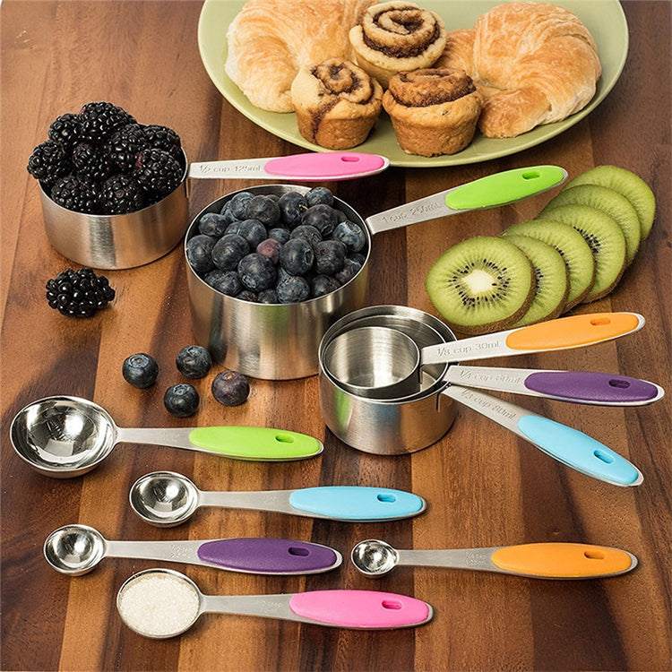 kn650 10 in 1 Colorful Stainless Steel Measuring Spoon Cake Mold Baking Tool Set by bashfashion