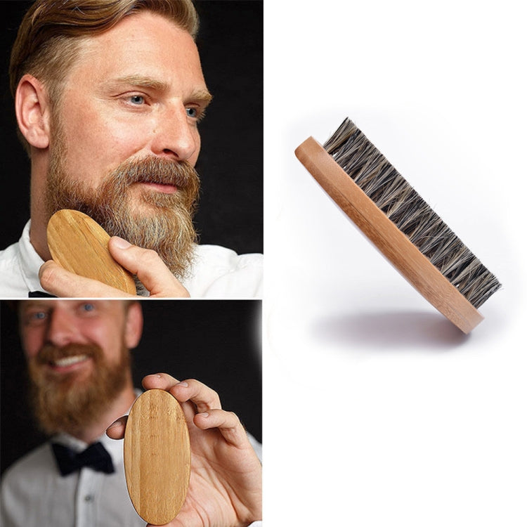 Men Beard Care Brush Hardwood Handle Wild Boar Bristle Comb by bashfashion