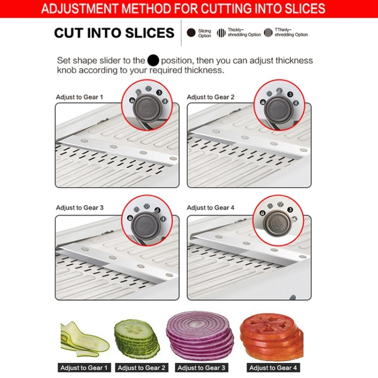 CZ-01 Multifunctional Household Stainless Steel Manual Vegetable Cutting Machine Carrot Potato Grater (Silver) by bashfashion