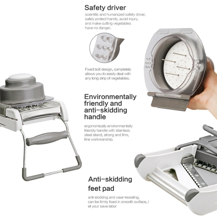 CZ-01 Multifunctional Household Stainless Steel Manual Vegetable Cutting Machine Carrot Potato Grater (Silver) by bashfashion