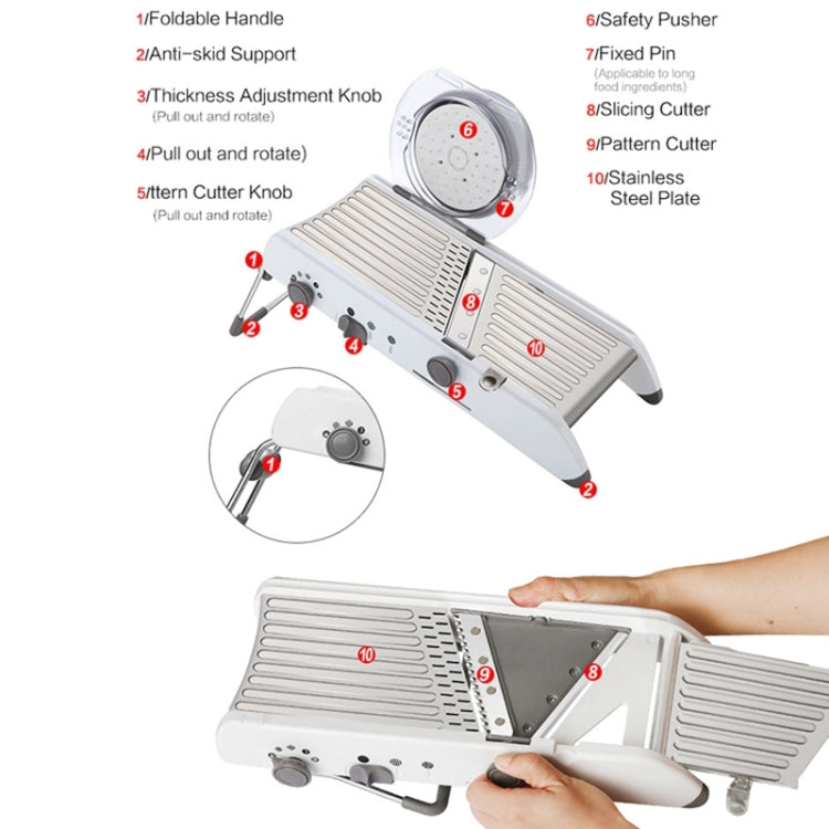 CZ-01 Multifunctional Household Stainless Steel Manual Vegetable Cutting Machine Carrot Potato Grater (Silver) by bashfashion