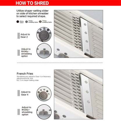 CZ-01 Multifunctional Household Stainless Steel Manual Vegetable Cutting Machine Carrot Potato Grater (Silver) by bashfashion