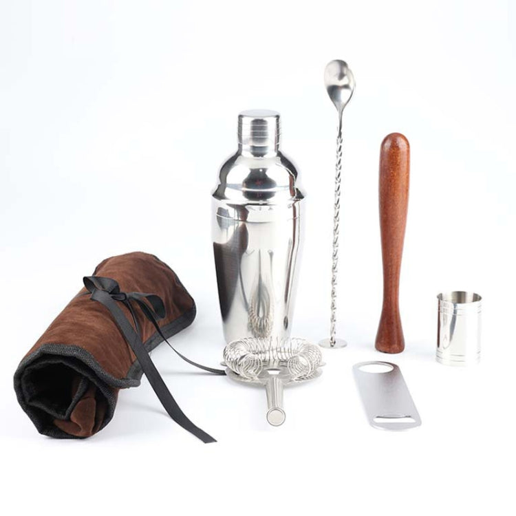 7 in 1 Stainless Steel Wine Cocktail Shaker Tools Set with Cloth Bag, Capacity: 550ml by bashfashion