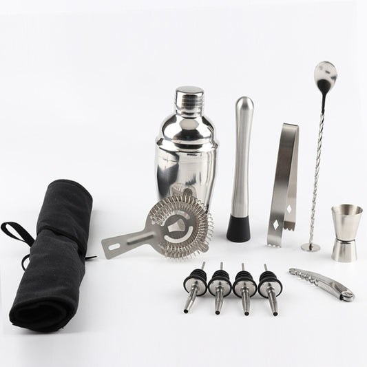 12 in 1 Stainless Steel Wine Cocktail Shaker Tools Set with Cloth Bag, Capacity: 750ml by bashfashion