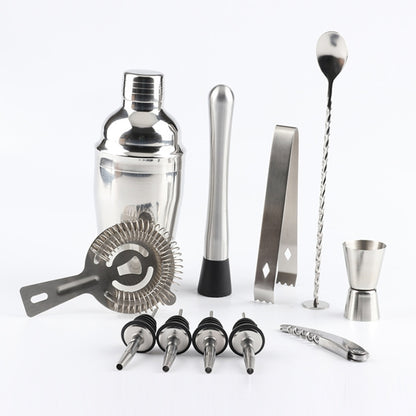 12 in 1 Stainless Steel Wine Cocktail Shaker Tools Set with Cloth Bag, Capacity: 750ml by bashfashion