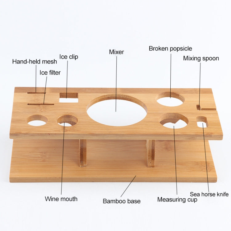 11 in 1 Stainless Steel Cocktail Shaker Tools Set with Wooden Mount, Capacity: 750ml by bashfashion