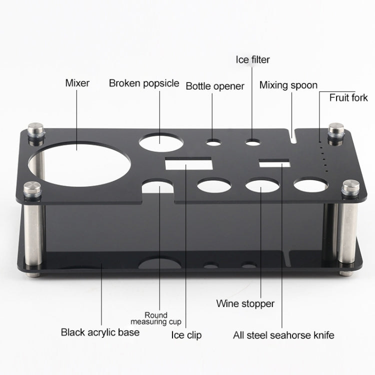 18 in 1 Cocktail Shaker Tools Setwith Acrylic Mount, , Capacity: 550ml by bashfashion