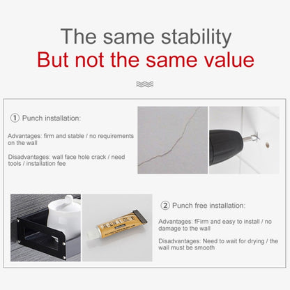 60cm Kitchen Multi-function Wall Hanging Holder Seasoning Storage Rack(Black) by bashfashion