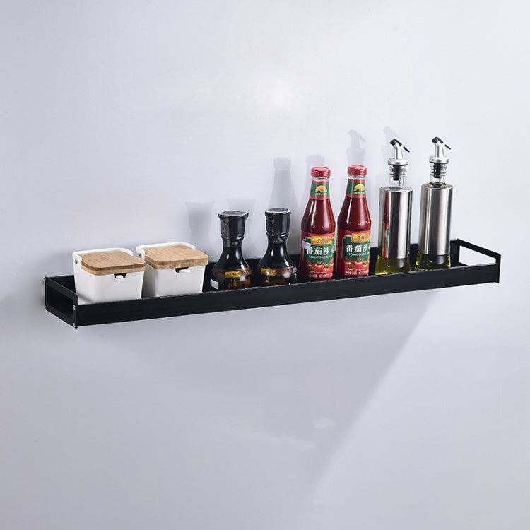80cm Kitchen Multi-function Wall Hanging Holder Seasoning Storage Rack (Black) by bashfashion