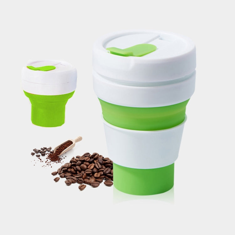 350ml Outdoor Pocket-Sized Coffee Tea Collapsible Travel Mug Silicone Cup with Lid (Green) by bashfashion