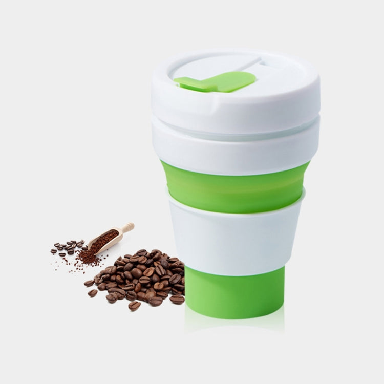 350ml Outdoor Pocket-Sized Coffee Tea Collapsible Travel Mug Silicone Cup with Lid (Green) by bashfashion