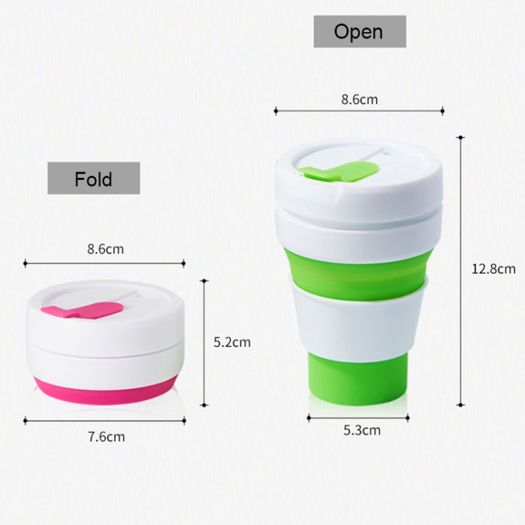 350ml Outdoor Pocket-Sized Coffee Tea Collapsible Travel Mug Silicone Cup with Lid (Green) by bashfashion