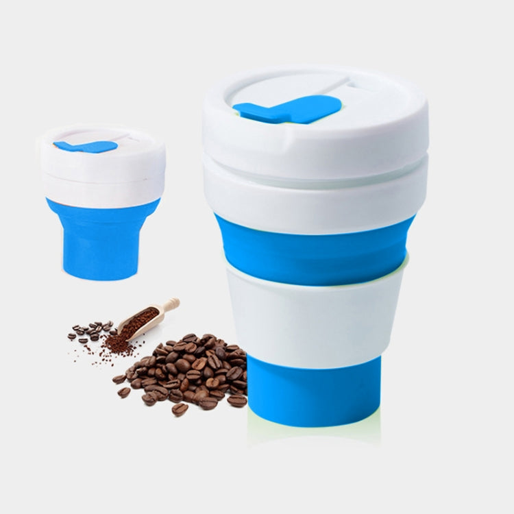 350ml Outdoor Pocket-Sized Coffee Tea Collapsible Travel Mug Silicone Cup with Lid (Blue) by bashfashion