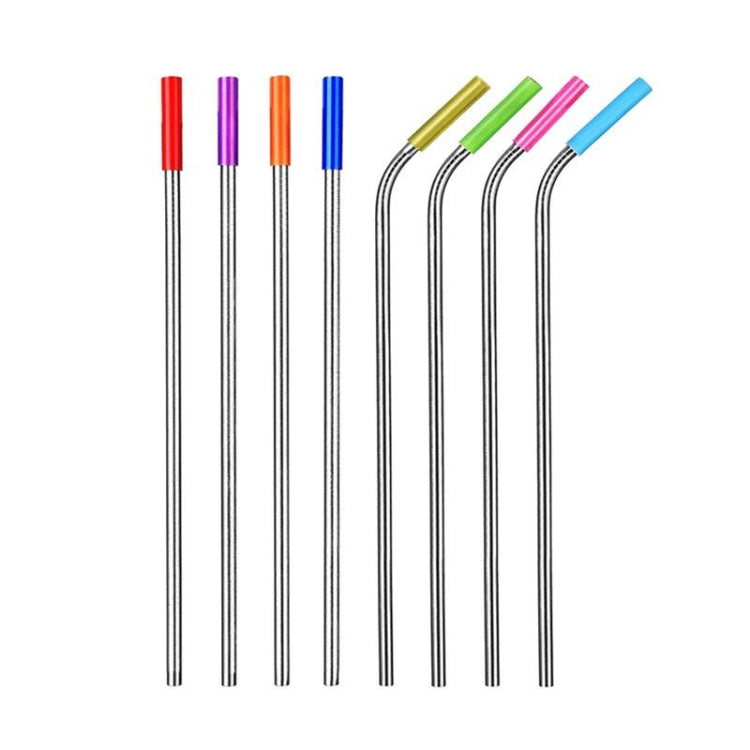 8pcs Reusable Silicone Tips Stainless Steel Drinking Straws + 2pcs Cleaner Brushes Set Kit with Cashmere Bag, 215*6mm by bashfashion