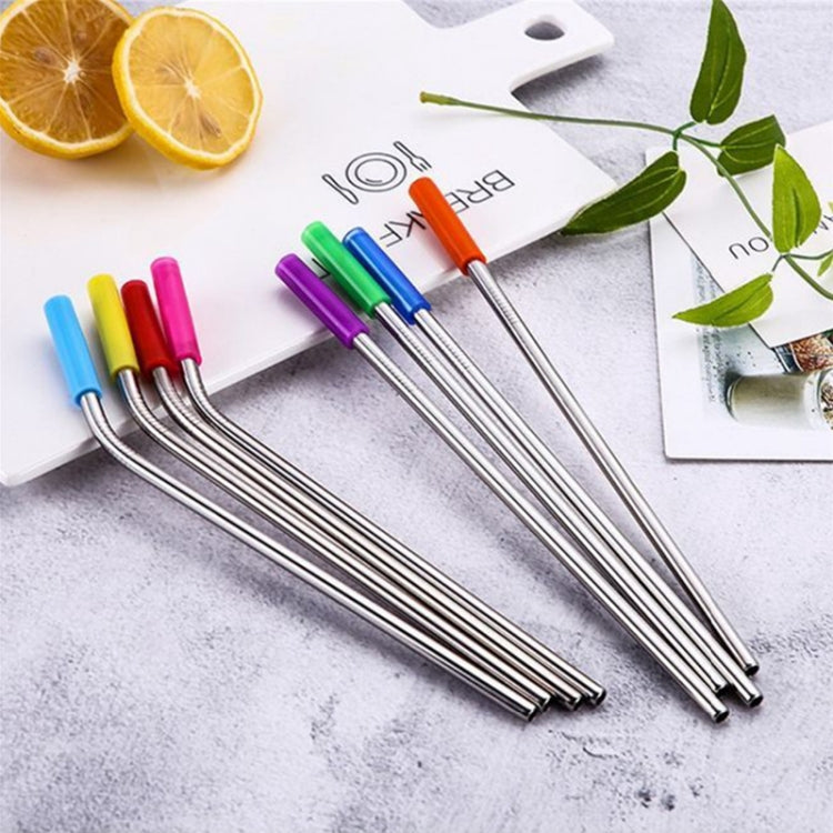 8pcs Reusable Silicone Tips Stainless Steel Drinking Straws + 2pcs Cleaner Brushes Set Kit with Cashmere Bag, 215*6mm by bashfashion
